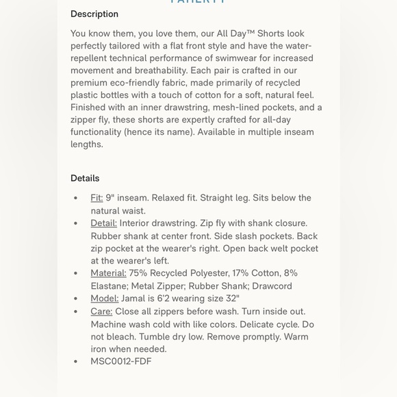 Faherty all day shorts faded flag color 31 waist 9” inseam - Picture 3 of 9